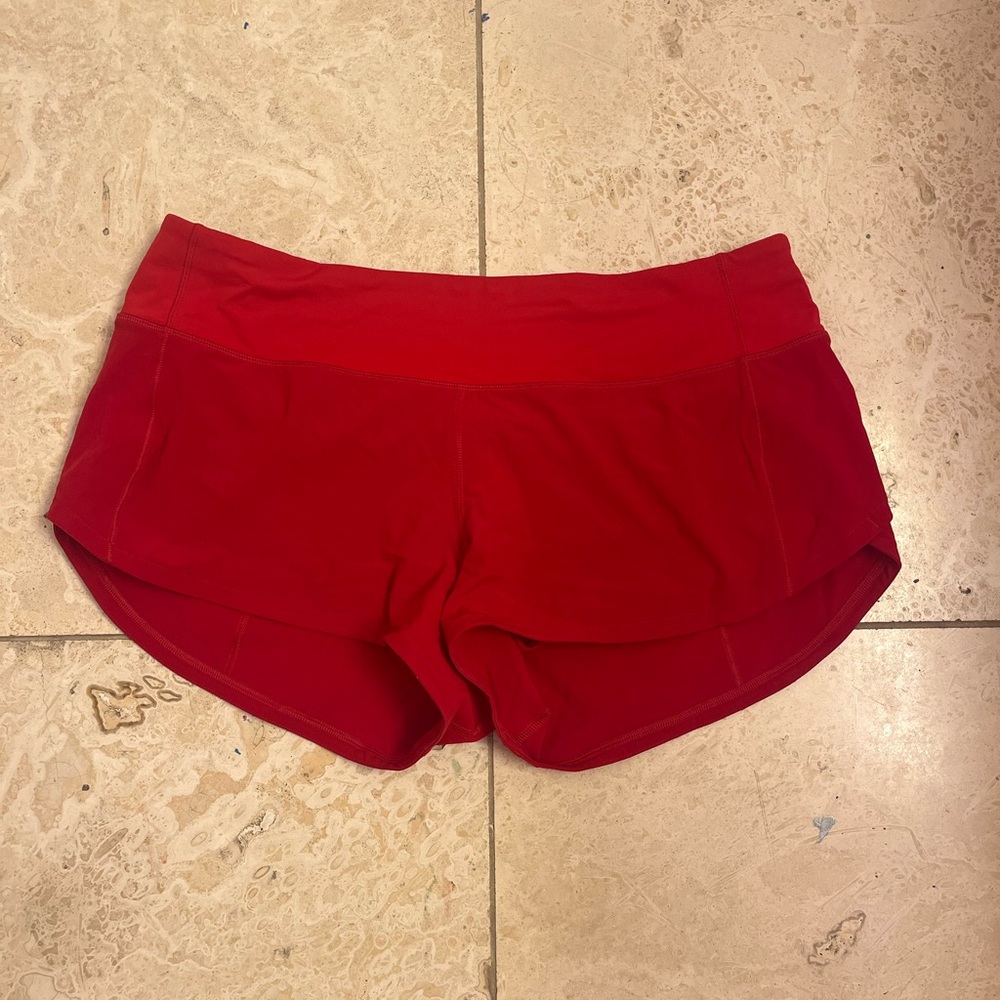 Red Lululemon Speed Up Short 2.5 Low-rise
